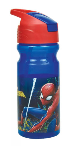 Picture of Spiderman Plastic Bottle with Straw 500ml